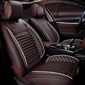 Custom Car Seat Covers Fit for Q50 2014-2021 5-Seat Full Set All Weather PU Leather Front Rear Seat Protector with Waterproof Airbag Standard Edition Coffee