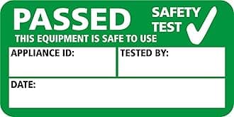 Pack of 10 PAT Safety Test Passed Self Adhesive Vinyl Stickers for Electrical Testing 50mm by 25mm Each