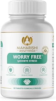 Maharishi Ayurveda Ashwagandha Worry Free Ayurvedic Tablets, Help Keeps The Mind And Body Calm And Relaxed Non Addictive By Maharishi Ayurveda 60 Tablets Pack Of 1