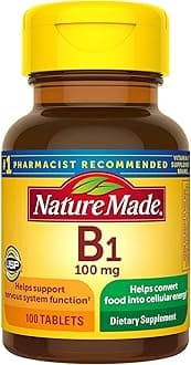 Nature Made Vitamin B-1 100 mg Tablets - 100 ct, Pack of 2