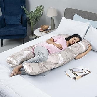 Wakefit Pregnancy Pillow | 3 Month Warranty | 100% Cotton U-Shape Maternity Pillow for Pregnant Mothers, Pillow for Pregnant Women with Breathable & No Heat Fabric | Mekko