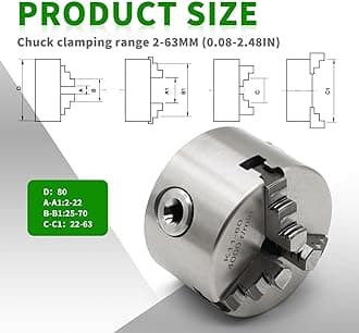 K11-80 Self Centering 3 Inch Lathe Chuck 4000 r/min 3 Jaw Comes with a Set Jaw