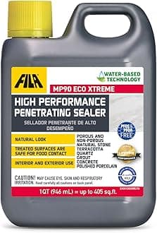 Natural Stone Sealer MP90 Eco Plus 1 QT, Natural Look Sealer and Stain Protector, ideal for All Natural Stone, Polished Porcelain Tile and Grout, Eco-friendly Water Based