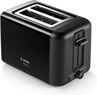 Bosch TAT3P423GB DesignLine Toaster, Stainless Steel, 970 W, Black