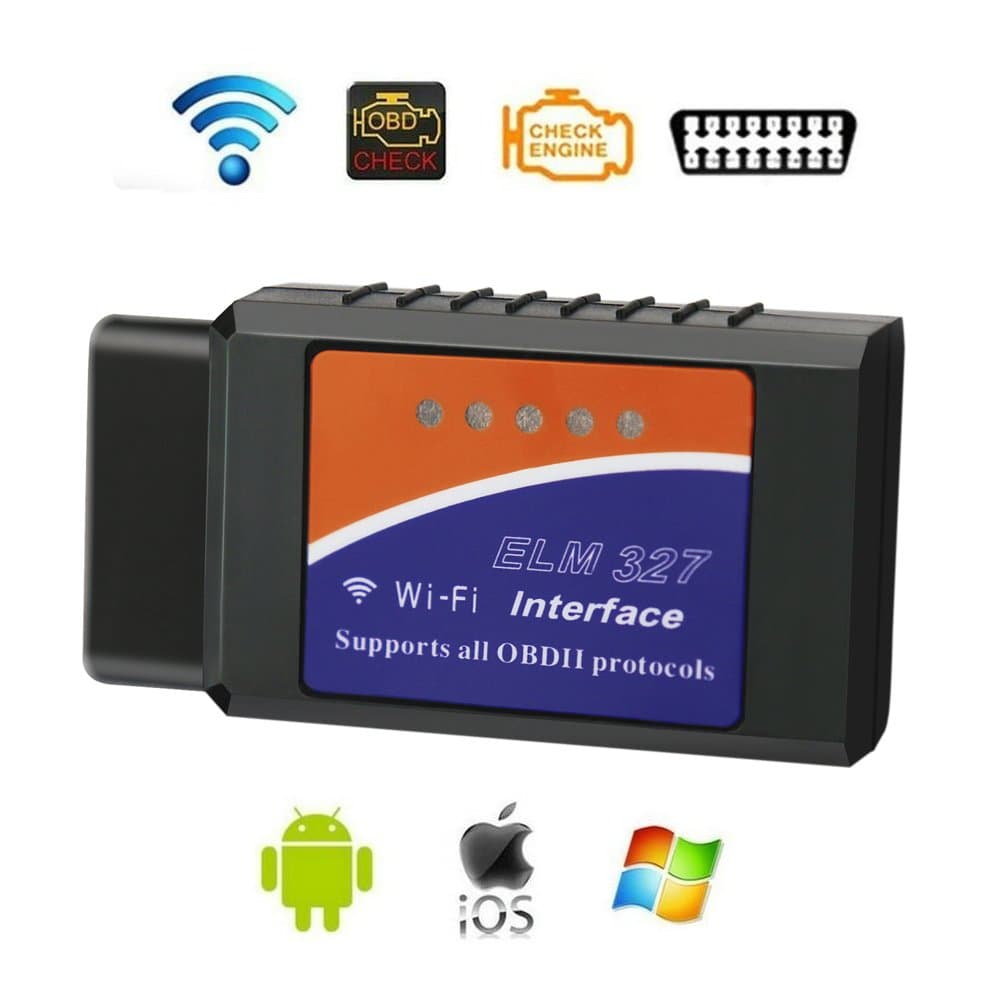 Oneoffcar Car WiFi OBD 2 OBD2 OBDII Code Reader Scan Tool Scanner Adapter Check Engine Light Diagnostic Tool for iOS & Android (WiFi elm327)