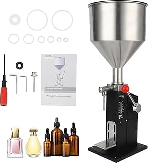 Manual Paste Liquid Filling Machine, Adjustable 5-50ml Bottle Filler A03 Pro, Bottle Filling Machine with 10L for Filling Paste/Cream/Cosmetic/Perfume/Drink//Shampoo/Lip Gloss