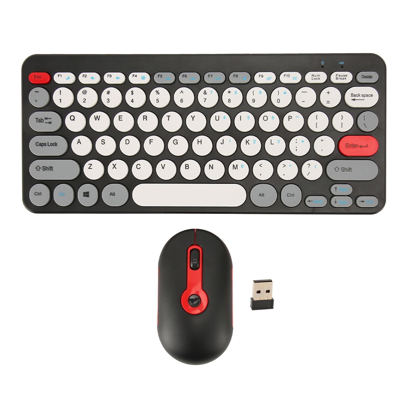 Cryfokt Wireless Keyboard and Mouse Combo, Ergonomic Computer Keyboard, Compact and Lightweight Cordless Keyboard Mouse Sets, Quiet Computer Keyboards for (Black), CRYFOKTQU0358HZMR-11
