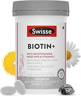 Swisse Beauty Hair Skin Nails+ with Vitamin C and Biotin for Healthy hair, Radiant Skin and Stronger Nails - 60 Tablets (Vegan Supplement)