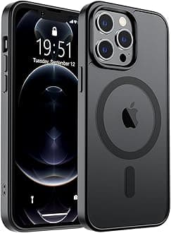 Magnetic for iPhone 12 Pro Max Case (Compatible with MagSafe) (Military Grade Drop Protection) Translucent Matte Shockproof Phone Case,Black