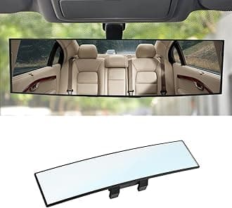 Car Rearview Mirrors, Shock Resistant Interior Clip-on Panoramic Rear View Mirror for Car, Wide Viewing Range, 12 inch HD Universal Use for Cars, SUVs, Trucks, Vehicles (White)
