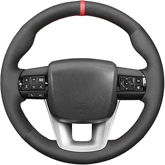 MEWANT Car Steering Wheel Cover for Toyota Hilux/Fortuner Hand Stitch Suede Car Steering Wrap
