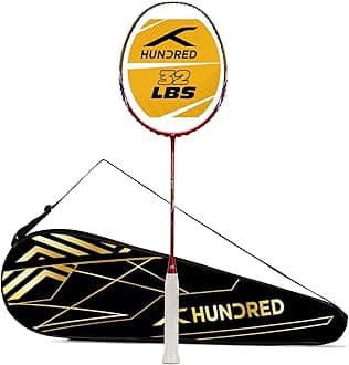 HUNDRED Primearmour 800 Carbon Fibre Strung Badminton Racket with Full Racket Cover for Intermediate Players