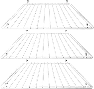 SPARES2GO Fridge Shelf Compatible with New World Refrigerator Freezer (Pack of 3 Shelves, White, Adjustable, Plastic Coated, Extendable Arms)