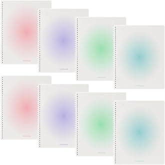 Oucaru Spiral Notebook College Ruled 8 Pack A4 (8.5" x 11") Journaling Notebooks 140 Pages Gradient Small Lined Notebook for Work School Business Travel Note Books