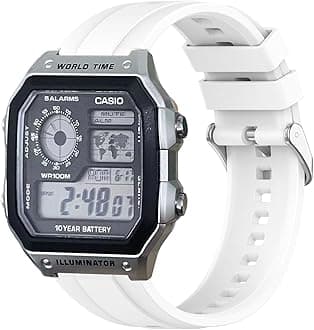 Watch straps for Casio AE 1200 / W 218h / AE 1300 / F 91W / W 218h / AQ S810W strap, silicone replacement watch strap for Casio W 219 / F 108WH/ AE 1000W /SGW 500H