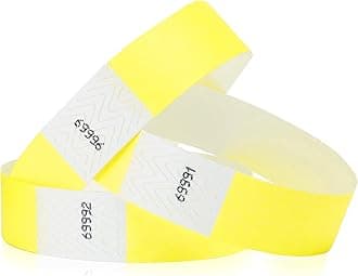 WristCo Neon Yellow 3/4 Tyvek Wristbands - 500 Pack Paper For Events