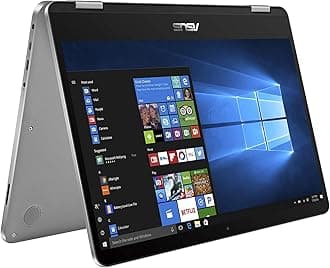 ASUS VivoBook Flip 14 Thin and Light 2-in-1 Laptop, 14â€ FHD Touchscreen, Intel Pentium Silver N5030 Processor, 4GB RAM, 128GB Storage, Windows 10 Home in S Mode, Light Grey, Fingerprint, J401MA-ES21T