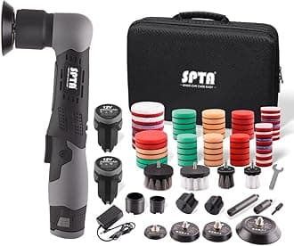 SPTA Cordless Mini Polisher, 12V Cordless Multi Polisher, Micro Cordless Scratches Killer Car Polisher RO/DA Mini Auto Machine Sets With Polishing Pad And Wool Pads for polishing, Sanding and Cleaning