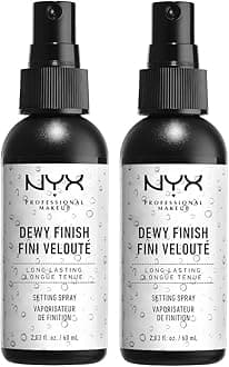 NYX PROFESSIONAL MAKEUPSetting Spray, Long Lasting Formula, Fixing, Lightweight, Vegan Formula, Dewy Finish, Pack of 2, 60 mL