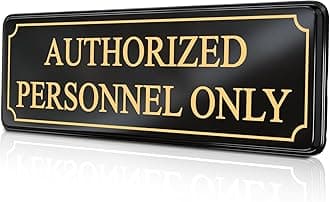 Authorized Personnel Only sign for Office Door Wall Home and Business - Black Gold Sticker - self-Adhesive 9×3 in - Easy Installation Without Any Tools - MolnijaPro (Black/Gold)