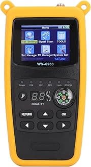 Satellite Finder Meter Satellite Si gnal Locator DVB S / S2X Si gnal Measuring Meter Detector Receiver with Flashlight Backlit Buttons,2.1in Colorscreen,800mAh Battery