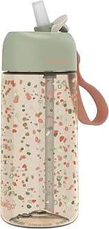 Bentgo Kids Water Bottle (Whimsy & Wonder Collection) - Leak-Proof Durable Tritan 15 oz. Cup for Kids/Toddlers 3+; Flip-Up Safe-Sip Straw for School, Sports, Daycare, Camp & More (Geo Speckle)