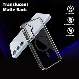 Lunivop Protective Case for Samsung Galaxy A55 5G, Compatible with Magsafe Wireless, Yellowing-Resistant, Magnetic, Transparent, for para A55 6.6 Robust, Black
