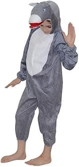 Kaku Fancy Dresses Fleece Donkey Farm Animal Costume For Kids - Grey, 3-4 Years | Animal Fancy Dress For Boys & Girls