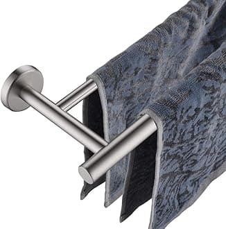 JQKDouble Bath Towel Bar, 20.5 Inch 304 Stainless Steel Thicken 0.8mm Towel Rack Bathroom, Towel Holder Brushed Finished Wall Mount, Useable Length 18 Inch, TB100L18-BN