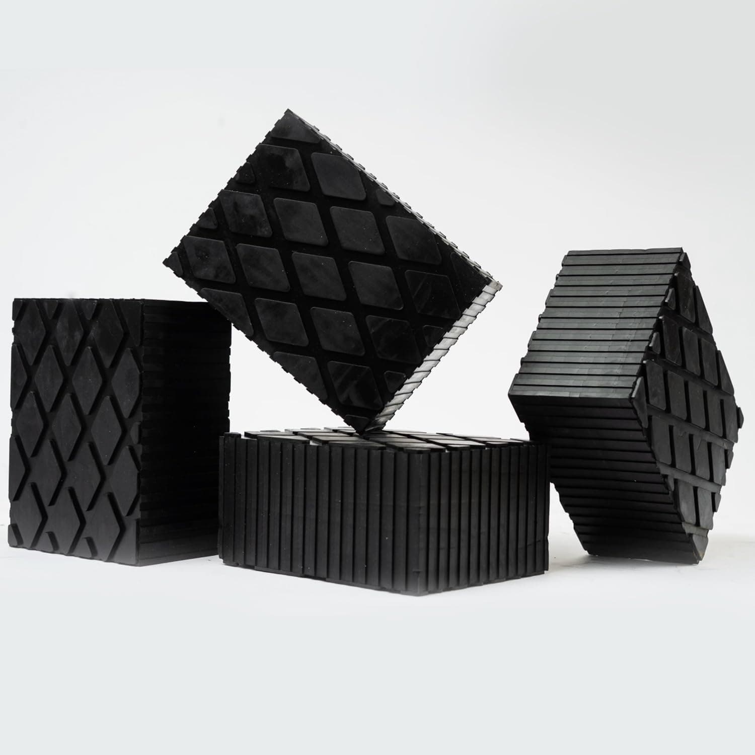 Solid Rubber Auto Lift Block Spacer Pad – Extra Height 6-3/8" x 4-3/4" x 3" Heavy-Duty Lift Pads for Automobile Lifts, Jacks, & Racks | 3000 lbs Capacity | Set of 4 Replacement Pads