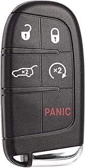 Remote Key Fob Replacement Fits for Jeep Compass 2017 2018 2019 2020 2021 2022 2023 2024 5 Buttons Smart Proximity Keyless Entry Remote Control 4A Chip M3N40821302 68250343AB 68250344