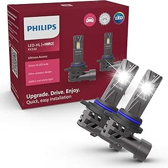 Philips automotive lighting Ultinon Access LED car headlight bulb (HIR2), ultra-compact direct-fit, 80%, 6.000K, set of 2