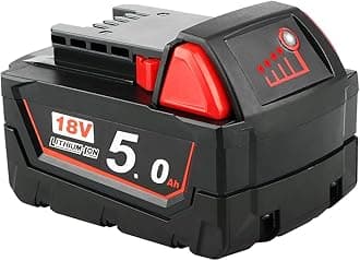 Waitley P0WER ELEKTR0 5.0Ah Lithium-Ion Battery Compatible with Milwaukee M18 18V tools 48-11-1820 48-11-185048-11-1828 48-11-10 Cordless Power Tools Batteries
