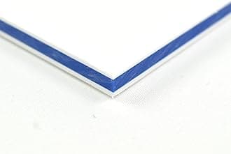 BuyPlastic King ColorCore Plastic Sheet 3/4" x 24" x 36" White-Blue-White Color Core, HDPE Board, High Density Polyethylene Panel