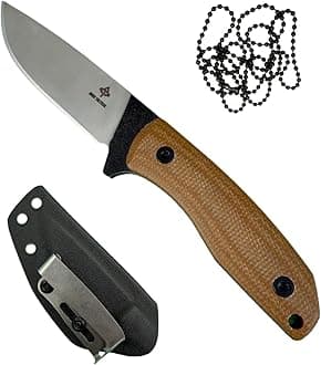 AMER TACTICAL Fixed Blade, 3D Micarta Scales, EDC With Kydex Sheath, Ideal for Skinning, Survival, Camping, Hunting & Outdoors, Tactical Full Tang Knife (B_001)