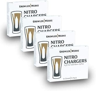 GrowlerWerks Nitro N2O Chargers, 20-Pack, silver (GWA1076-16N-4)
