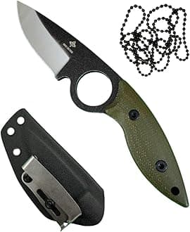 Fixed Blade, 3D Micarta Scales, EDC With Kydex Sheath, Ideal for Skinning, Survival, Camping, Hunting & Outdoors, Tactical Full Tang Knife (B_015)