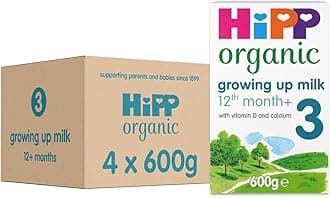 HiPP Organic 3 Growing up Baby Milk Powder Formula, From 12 Months, 600g (Pack of 4)