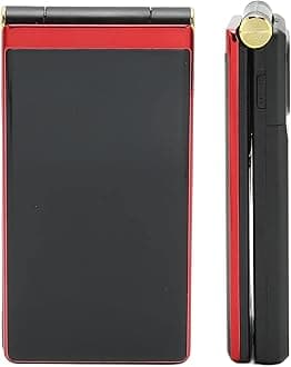 – Flip Phone for Seniors with Large Buttons, GSM Mobile phone for the Elderly with SOS Button, Flashlight, Loudspeaker, Radio, Dual Screen, Camera, 8 Family Numbers (Red)