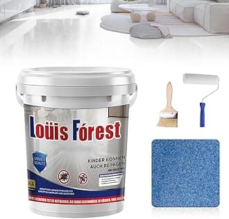 Louis Forest Epoxy Floor Paint, High-Gloss Marble Effect Epoxy Floor Coating, Waterproof Water-Based, for Concrete and Garage Interior or Exterior (Blue)