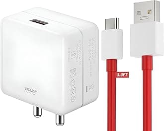 65W Supervooc USB to Type C Fast Charger with Data Cable Dash/Warp Compatible with Oneplus 12/12R/11/11R/10 Pro/10R/10T/9 Pro/9RT/9R/8 Pro/8T/7 and Nord 1/2/3/Ce Lite 5G/Ce2/Ce3 Series 65 Watt, White