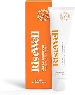 RiseWell Mineral Toothpaste - All Natural Toothpaste with Hydroxyapatite - Made in The USA, No Added Fluoride, SLS-Free - for a Stronger and Healthier Teeth, Wild Mint, 3.4 Oz
