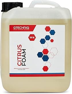W4 Citrus Foam 5000ml - High Content Foaming Agent, Removes Dirt and Road Grime Effortlessly - 100% Biodegradable Ingredients, Non-Caustic Formula - Maximum Gloss Retention Snow Foam