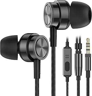 Earphones Wired In-Ear Headphones with Microphone and Pure Sound, Wired Earbuds with Strong Bass and Noise Isolating, 3.5mm Earphones for Samsung, Android,Tablet, iPad, MP3, 3.5mm Devices