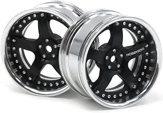2pcs RC 1/10 Aluminum On Road Wheel Rims Hex 12mm Adjustable Offset Silver/Black Color Fit for 1:10 RC On Road Drift Touring Street Car Tire Tyre