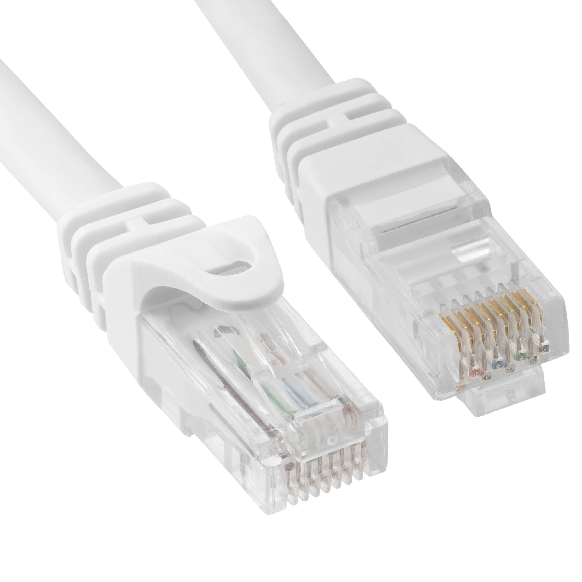 Cmple - High Speed Cat 6 Cable - 10 Gbps Network Cable, Cat6 Ethernet LAN, Gold Plated RJ45 Connectors – 7 Feet White