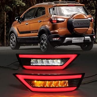 Dreamseek LED Reflector Rear Bumper Tail Light for Ford EcoSport 2013-2022 Driving Brake Reverse Taillight w/Dynamic Sequential Turn Signal Lamp(Smoke Lens)