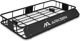 ARKSEN 30 x 50 x 6 Inch Universal Extra Wide 150LB Heavy Duty Roof Rack Cargo with Extension Car Top Luggage Holder Carrier Basket for SUV, Truck, & Car Steel Construction