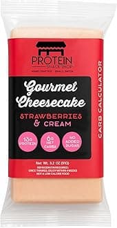 Protein Snack Shop Gourmet Keto Cheesecake Dessert Bars - 6g Net Carbs - Real Cream Cheese - Gluten Free - Diabetic & Celiac Friendly (10 bars) (Strawberries & Cream)