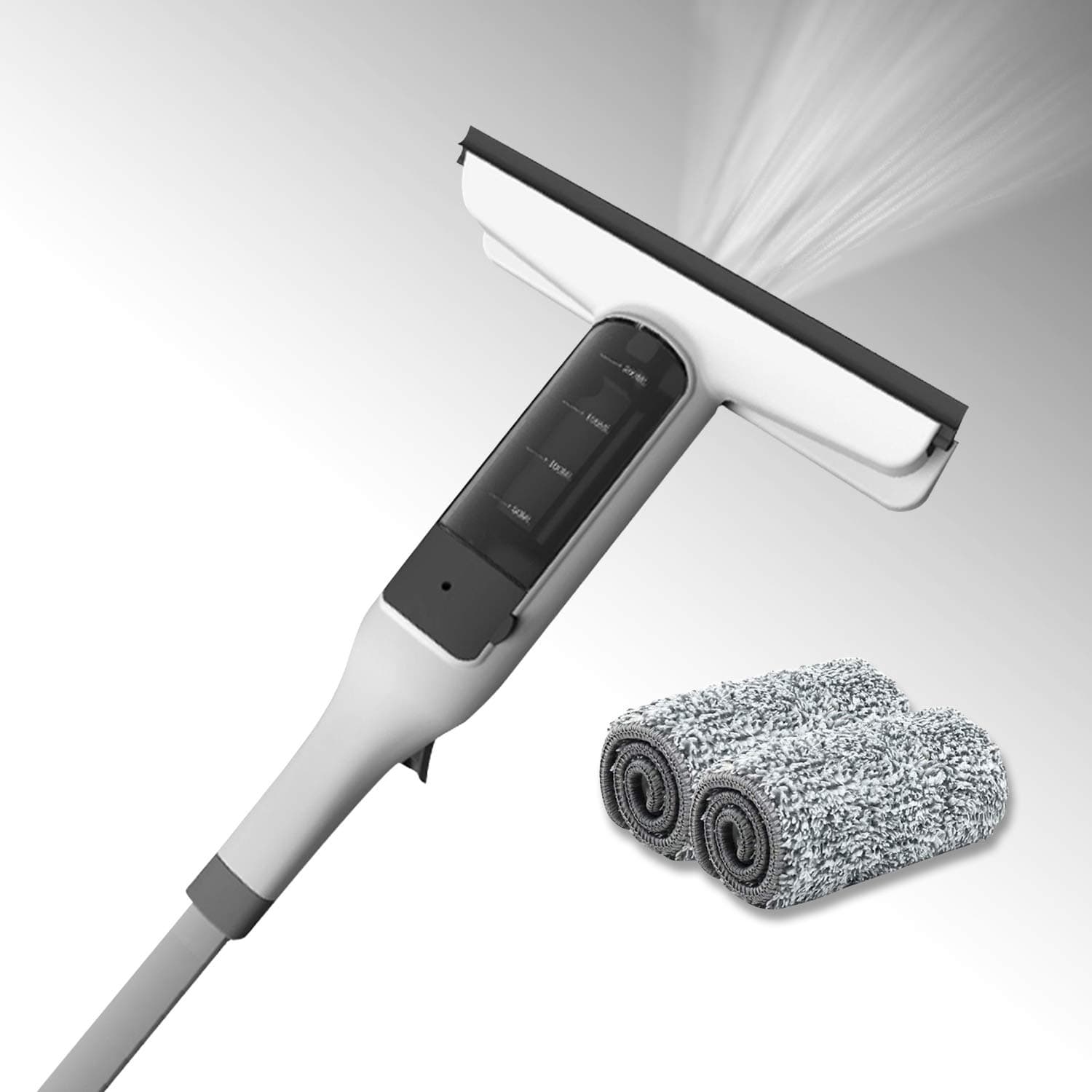 JEHONN Window Cleaning Tools kit Squeegee with Spray, Window Cleaner with Scrubber Long Handle Washer for Indoor Outdoor High Window 3 in 1